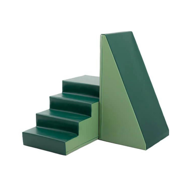 Foam blokken glijbaan XL groen – speelset met trap en glijbaan