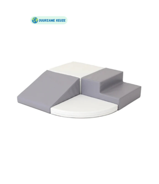IGLU Softplay Foam blokken set  Corner crawler | Grijs wit