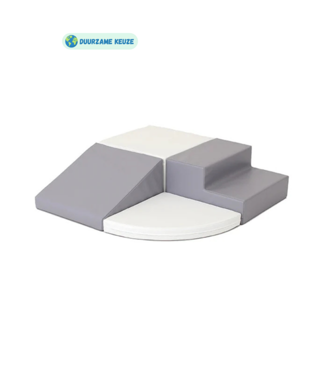 Foam blokken set corner crawler | grijs wit – duurzaam speelgoed voor motoriek