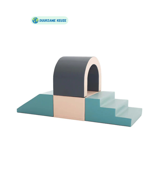 Pastelkleurige foam tunnelset voor fantasierijk en actief spelplezier