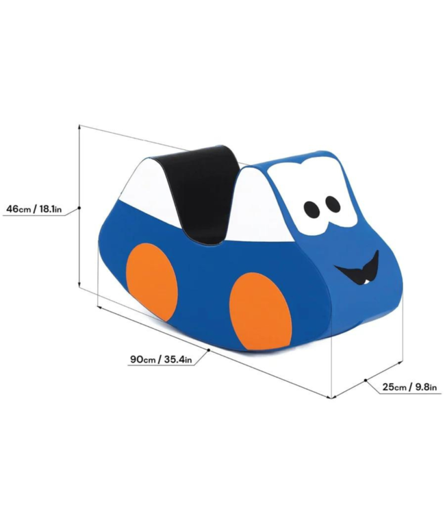 Foam rocker auto – veilige en comfortabele schommelauto in blauw
