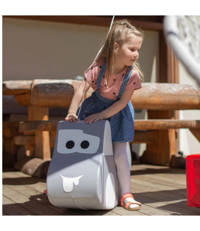 Foam rocker auto – veilige en comfortabele schommelauto in grijs