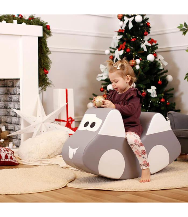 Foam rocker auto – veilige en comfortabele schommelauto in grijs