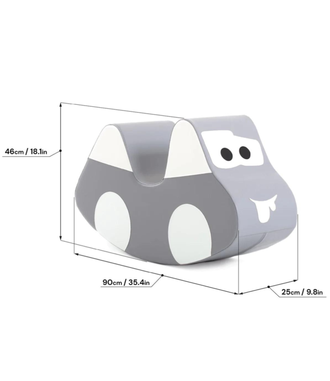 Foam rocker auto – veilige en comfortabele schommelauto in grijs