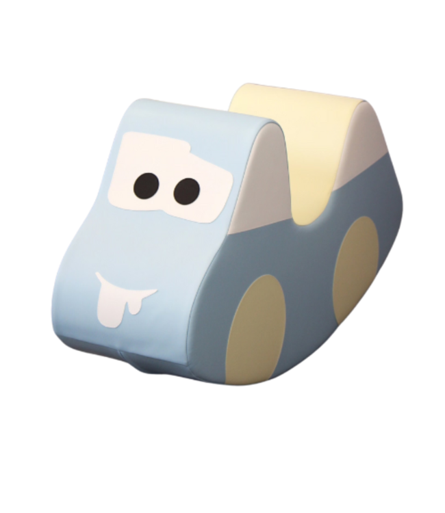 Foam rocker auto – veilige en comfortabele schommelauto in licht blauw