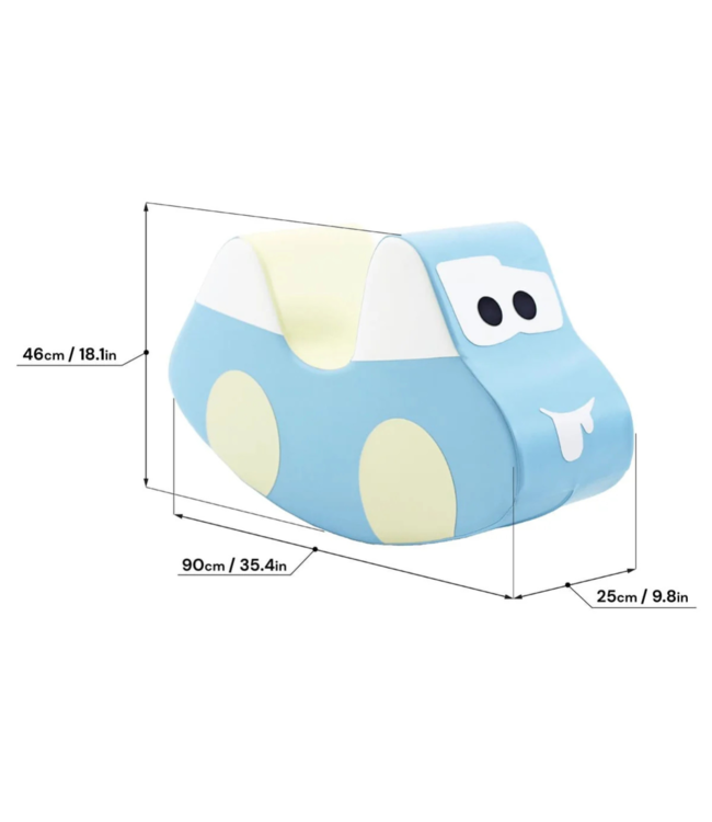 Foam rocker auto – veilige en comfortabele schommelauto in licht blauw