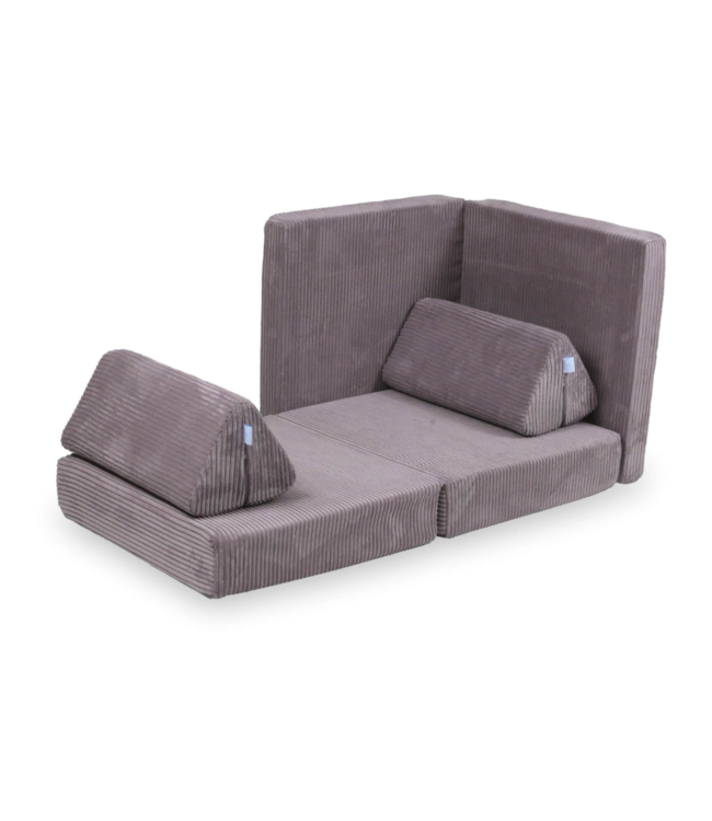 Mini speelbank lavendel corduroy – Montessori meubels voor spel en rust