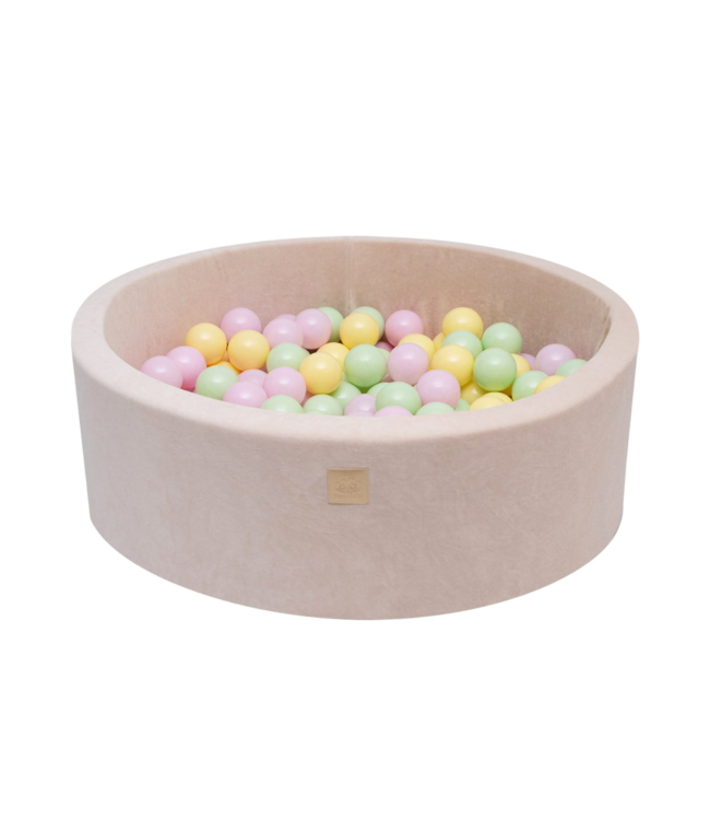Lente ballenbak 90x30 cm – velvet met 250 pastel ballen