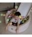 Lente ballenbak 90x30 cm – velvet met 250 pastel ballen