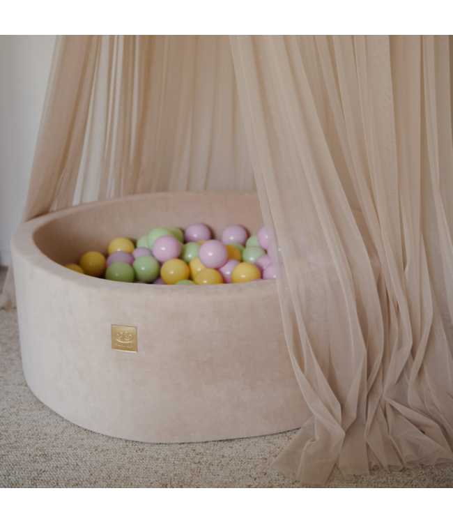 Lente ballenbak 90x30 cm – velvet met 250 pastel ballen