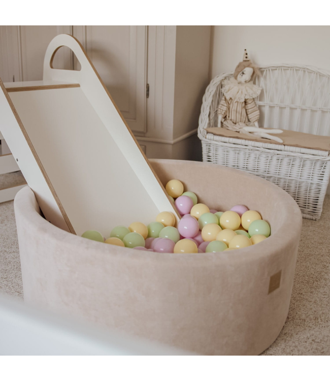 Lente ballenbak 90x30 cm – velvet met 250 pastel ballen