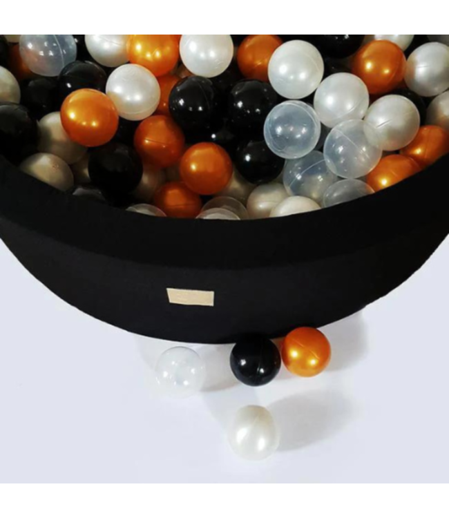 Glamour ballenbak 90x30 cm – 250 ballen zwart & goud