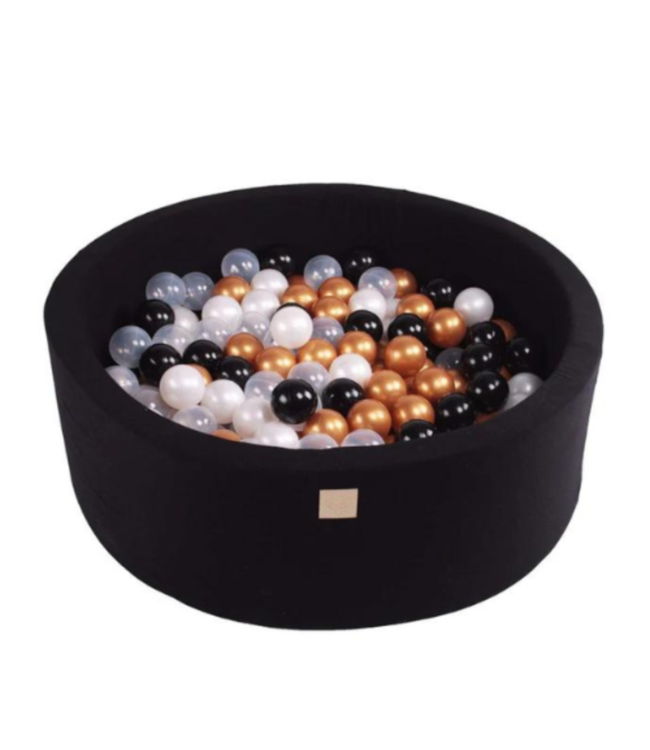 Glamour ballenbak 90x30 cm – 250 ballen zwart & goud
