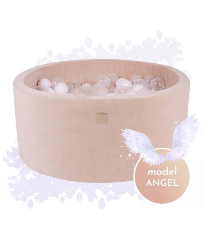 Ballenbak Angel van ecru velvet 90 x 40 cm met 250 ballen