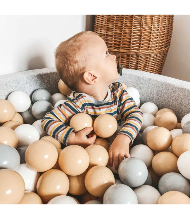 Safari ballenbak 90x40 cm met 250 ballen – neutrale tinten