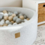 Meowbaby Safari ball pit 250 balls – grey cotton, Ø90x40 cm