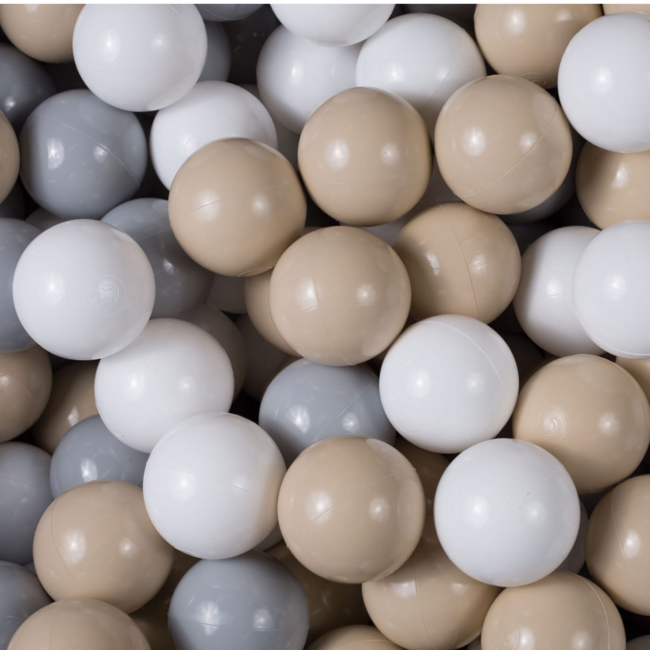 Safari ballenbak 250 ballen – grijs katoen, Ø90x40 cm