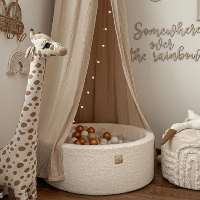 Ruime teddystof ballenbak 90x40 cm met 300 ballen