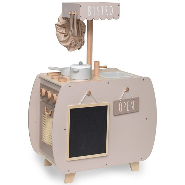 Wooden play kitchen Bistro in nougat – stylish toy kitchen for little chefs