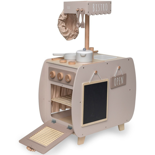 Wooden play kitchen Bistro in nougat – stylish toy kitchen for little chefs