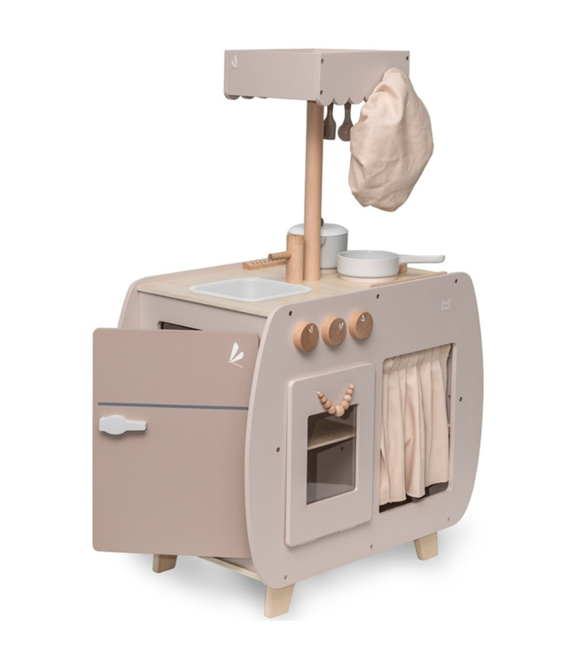 Houten speelkeuken Bistro in nougat – stijlvolle kinderkeuken voor kleine chefjes