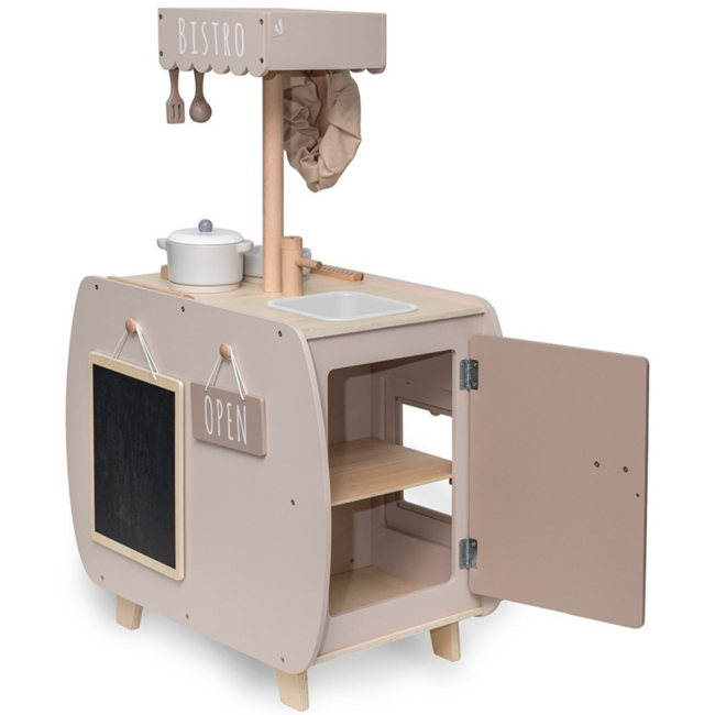 Wooden play kitchen Bistro in nougat – stylish toy kitchen for little chefs