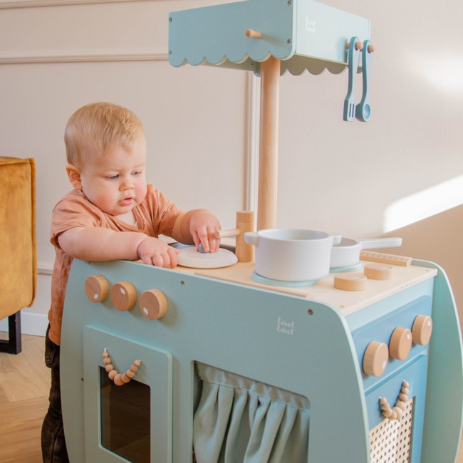 Cuisine en bois pour enfants Bistro vert – cuisine élégante pour jeu d'imitation
