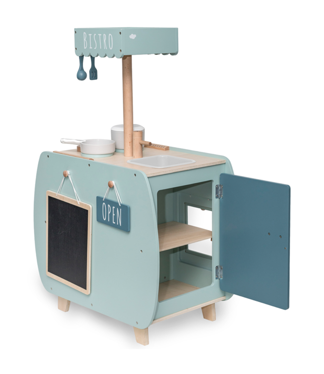 Houten speelkeuken Bistro in groen – stijlvolle kinderkeuken voor fantasierijk spel