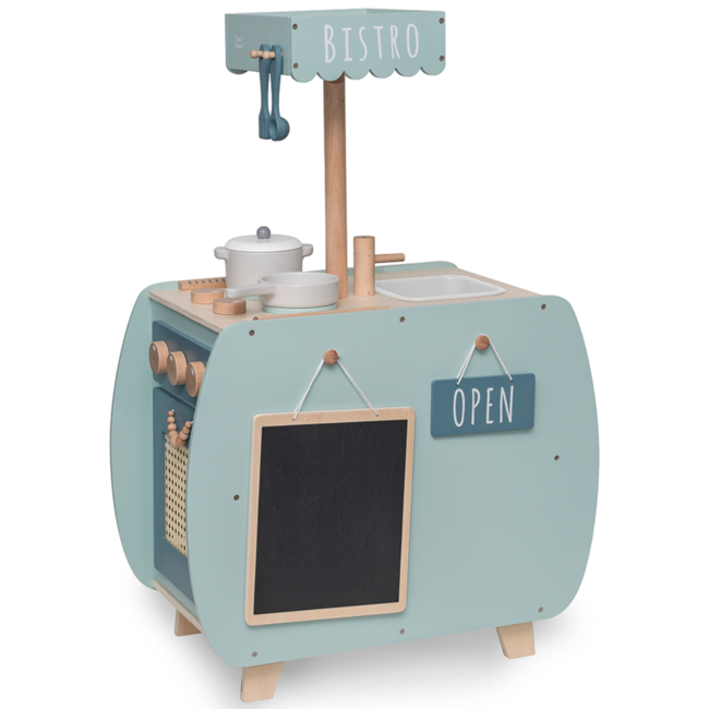 Wooden play kitchen Bistro in green – stylish kids' kitchen for imaginative play
