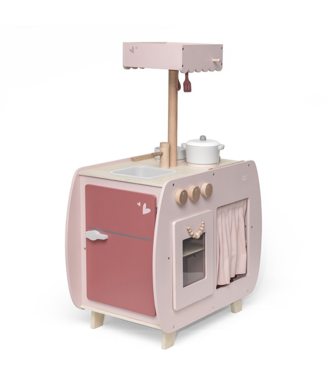 Houten speelkeuken Bistro in roze – stijlvolle kinderkeuken voor kleine chefjes