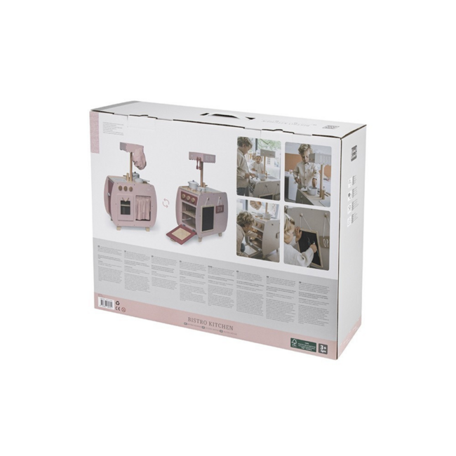 Wooden play kitchen Bistro in pink – stylish setup for little chefs