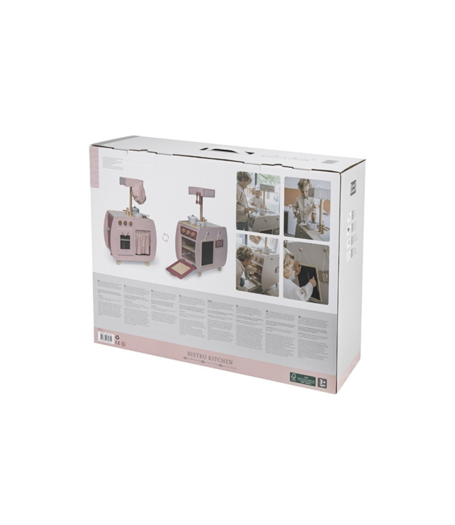 Houten speelkeuken Bistro in roze – stijlvolle kinderkeuken voor kleine chefjes