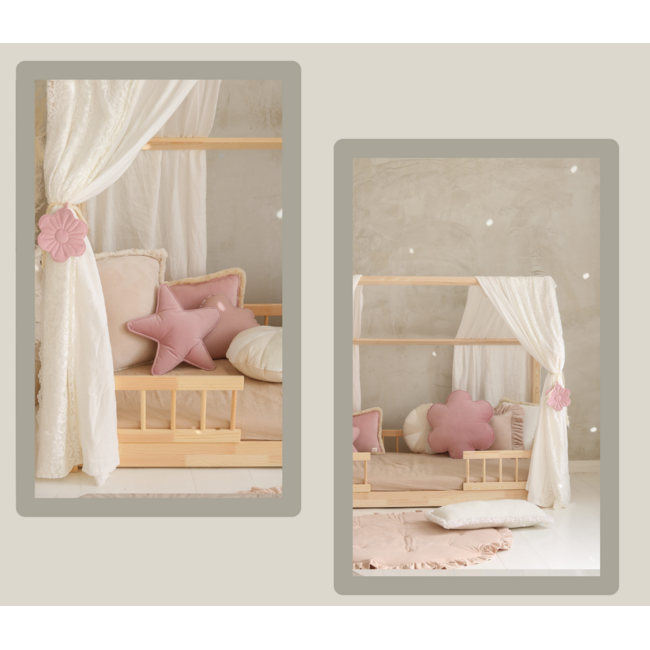 Bedhemel in boho-stijl voor Montessori huisbed