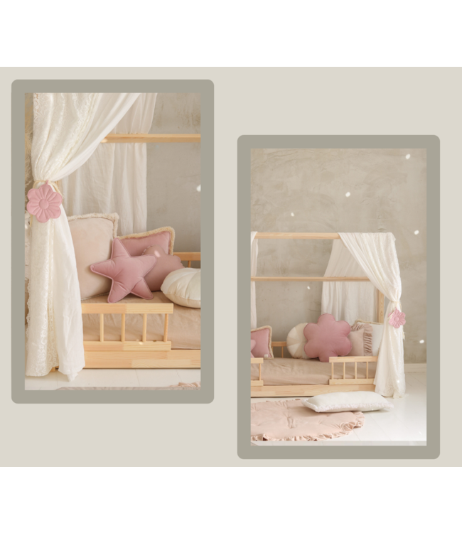 Bedhemel in boho-stijl voor Montessori huisbed