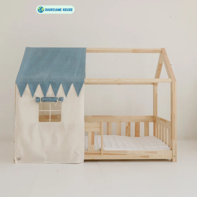 Bedhemel -Jeans voor Montessori huisbed