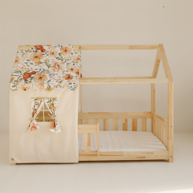 Bedhemel - Flower power voor Montessori huisbed