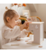Houten espressomachine in nougat kleur voor kinderen, perfect voor fantasierijk speelplezier