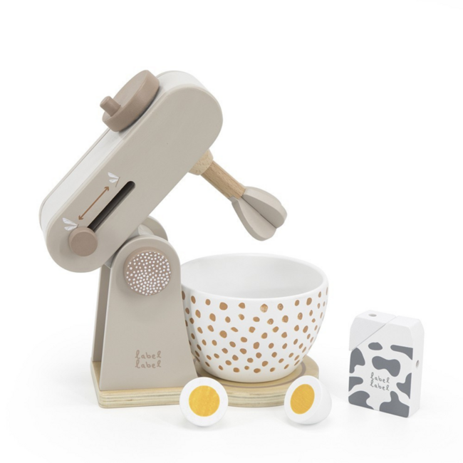 Mixeur de cuisine en bois vert nougat pour des jeux imaginatifs