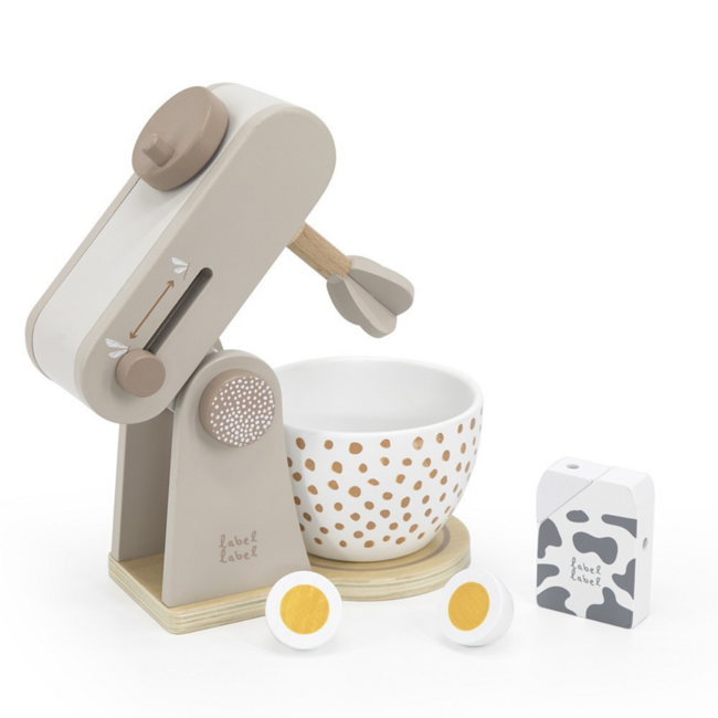 Wooden kitchen mixer in  nougat  green for imaginative play
