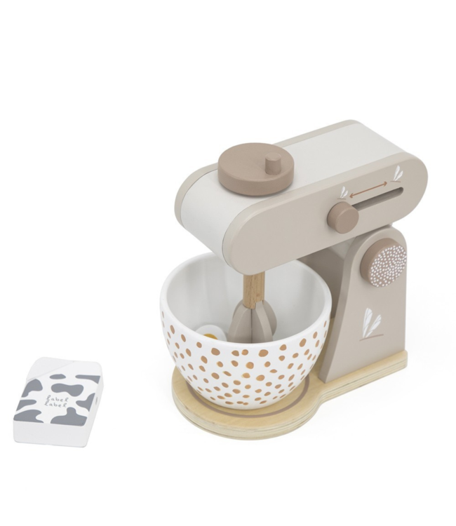 Houten keukenmixer voor kinderen met accessoires, duurzaam en veilig