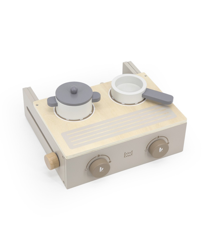 Houten kookstel | Duurzaam keukenspeelgoed| Beige