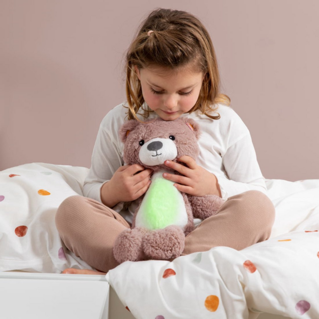 Veilleuse éducative Brody l’ours en rose aide les enfants à dormir calmement et à développer leur rythme de sommeil