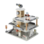 Wooden parking garage with multiple levels and play features