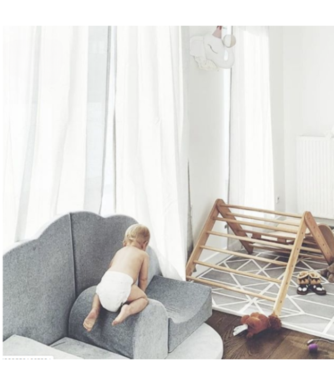 Grijze velvet foam blokken set – 3 delig speelplezier