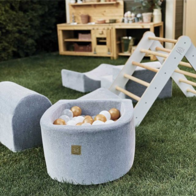 grijze velvet foam blokken set – 4 delig voor creatief en actief spel