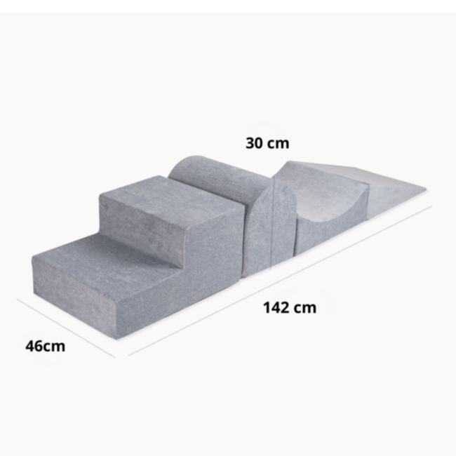 grijze velvet foam blokken set – 4 delig voor creatief en actief spel