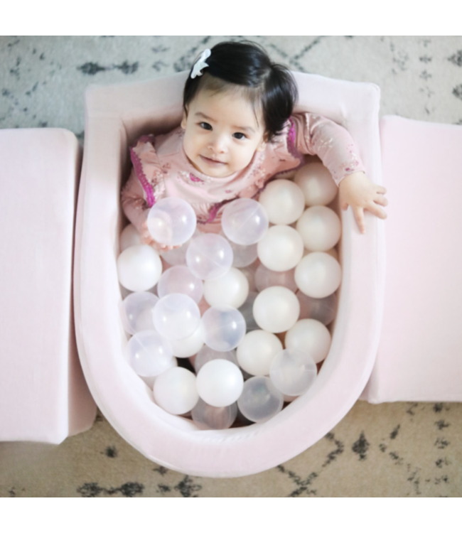 Roze foam blokken set met mini ballenbak voor kinderen