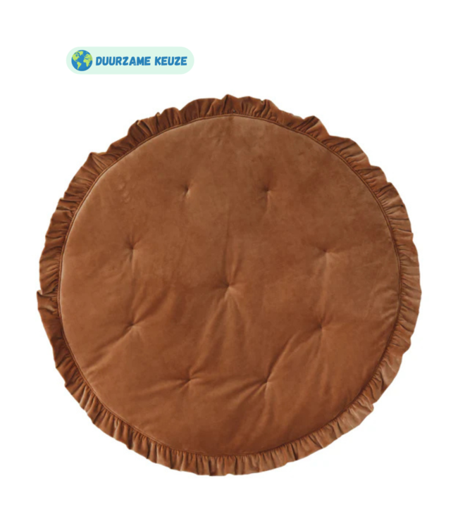Zacht vloerkleed kinderkamer in abrikoos met franjes – velvet speelmat uit de Soft Touch collectie