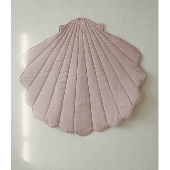 Shell-shaped play mat made of linen – Pink | Soft, stylish, and playful