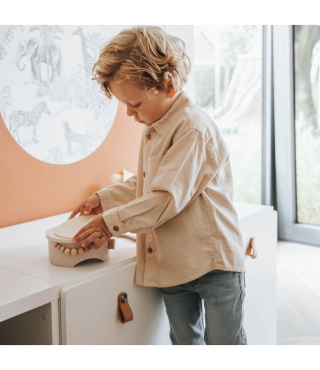 Houten crêpe maker| Duurzaam speelplezier voor peuters| Beige